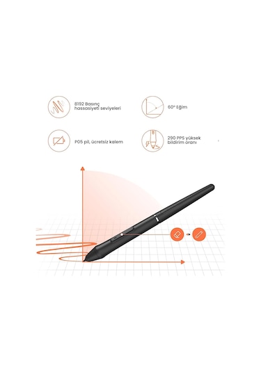 Veikk VO1060 V2 10x6" 16384Levels 5080 LPI Grafik Tablet+Kalem