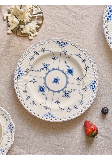 Roomi 20 Cm Düz Seramik Tabak, Vintage Desenli 458582068 Beyaz