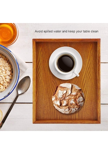 Servis Tepsisi, Dikdörtgen Ahşap Çay Tepsisi Otel Ev Mutfak Tepsileri Atıştırmalık Tepsisi Kahvaltı Tepsisi Gıda Saklama Kabı