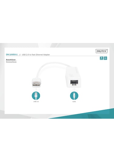 Dıgıtus Dn-10050-01 Usb 2.0 Hızlı Ethetnet Adaptörü