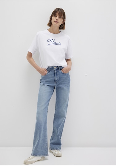 Mavi - Mavi Jeans Baskılı Beyaz Tişört 1612421-620 Beyaz