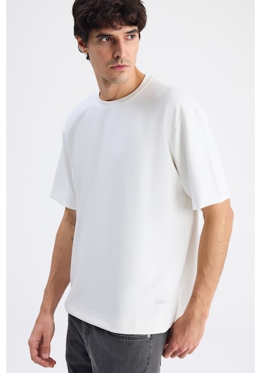 Twn Relaxed Fit Ekru Düz T-shirt 6ec146171622m Çok Renkli