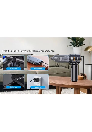 St-6659s Plus 16000 Bpa Çok Fonksiyonlu Kablosuz Yüksek Emiş Araç Ve Ev Temizlik El Süpürgesi