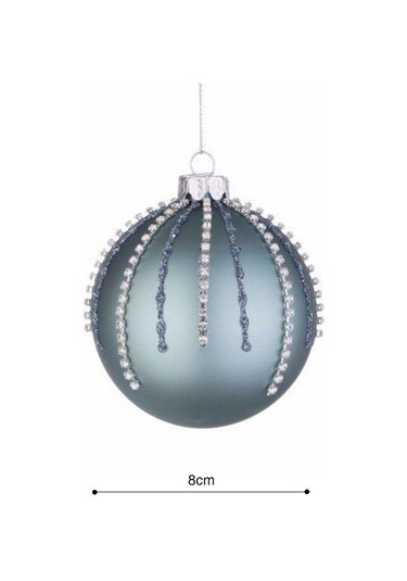 Yılbaşı Topu Cam Boncuklu 8cm