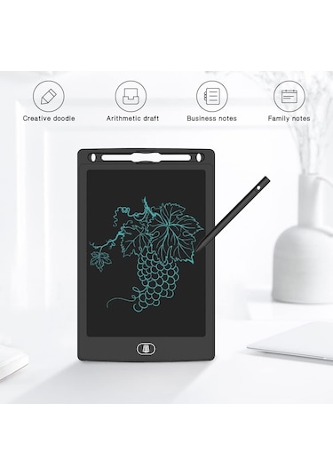 Mufunye Düz Kenarlı 12 İnç Elektronik Beyaz Tahta, Renkli Vurgulamalı El Yazısı Beyaz Beyaz