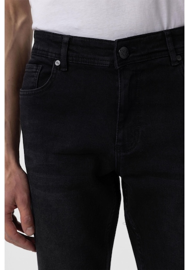Siyah Regular Denim Pantolon-35075 Siyah