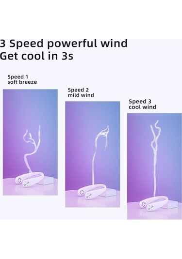 Boyun Fanı, Portatif Fan Kişisel Fan Eller Serbest Bladeless Boyun Fanı 3 Hız Ayarı 360 Soğutma Usb Giyilebilir, Beyaz Ekvcvy Beyaz