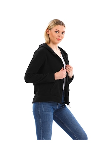 Slazenger Sofal I Kadın Polar Sweatshirt Siyah
