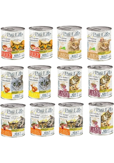 Pati Life Karışık Kedi Konservesi 12 x 415 G