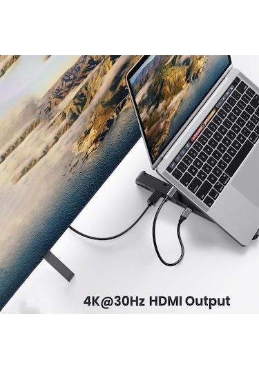 Ugreen Type-C USB 3.0 HDMI TF SD Dönüştürücülü Notebook Standı