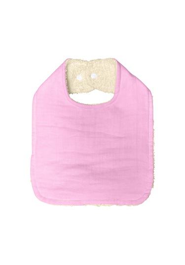 Pamuklu Sıvı Geçirmez Mama Önlüğü Bürümcük-havlu Çift Yönlü P-bej Pembe - Bej