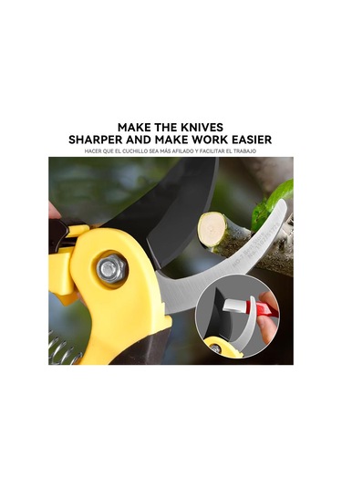 Profesyonel Mutfak Bıçağı Bileme Aleti - Tungsten & Elmas Seramik Bileme Taşı Bahçe Makası Dahil Tüm Bıçaklar İçin