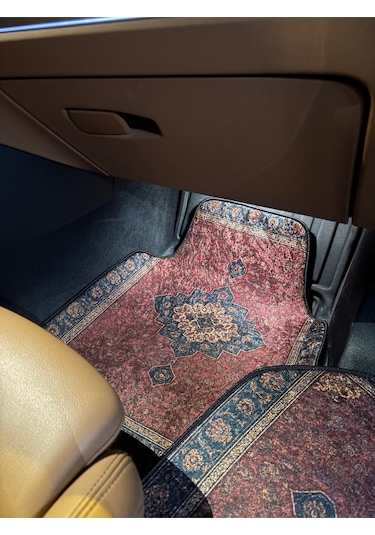 Tüm Araçlara Uyumlu Türk Motif Dekorlu Oto Halı Paspas