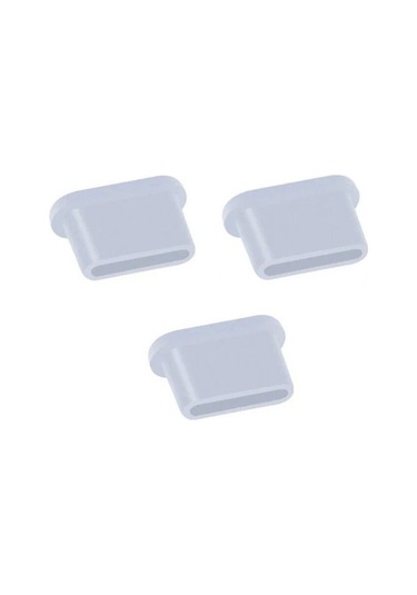 Type-c Tüm Telefonlara Uyumlu Toz Ve Kir Önleyici Şarj Soketi Koruyucu Tıpa Slikon 3 Adet Beyaz