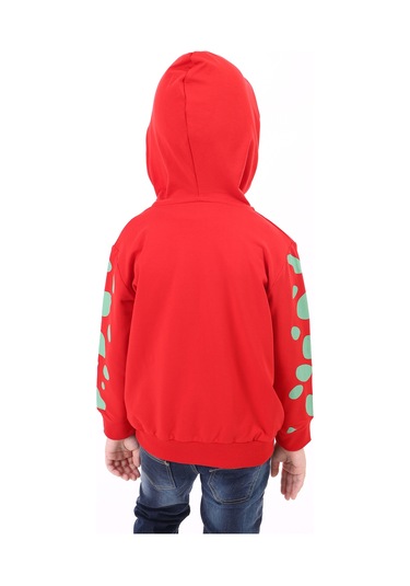 Toontoy Erkek Çocuk Baskılı Hırka Kırmızı