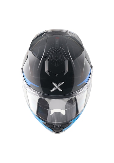 Axor Brutale Kryptıc Full Face Kapalı Kask Parlak Mavi - Siyah