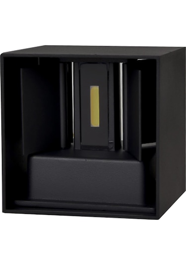 Youtek 12w Ip65 Su Geçirmez Dış Mekan Duvar Lambası, Ac85-265v Aluminyum Gövde, Işığını Ayarlayabilir, Siyah Kasa, Islak Beyaz Işık Siyah