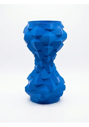 3d Modern Mavi Vazo Özel Geometrik Tasarım