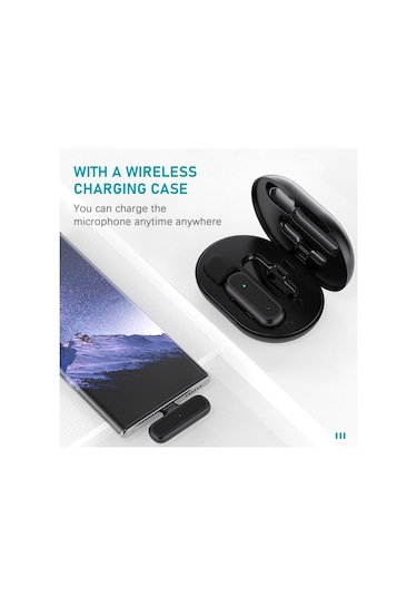 Skycıty Tek Bağlantılı Kablosuz Mikrofon, 20 Metre İletim Mesafesi İle Hemen Kullanıma Hazır, Siyah