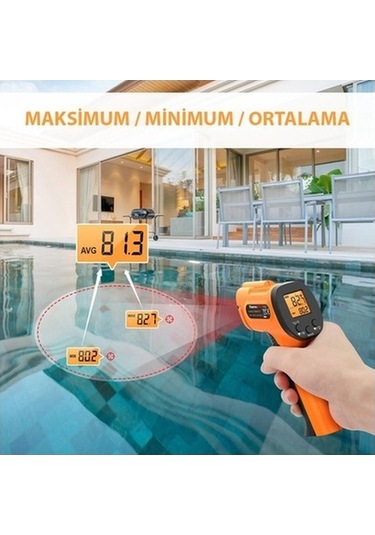 Fastbuy Thermopro Tp30 Endüstriyel Kızılötesi Sıcaklık Ölçer, Kızılötesi Katı-sıvı Termometre