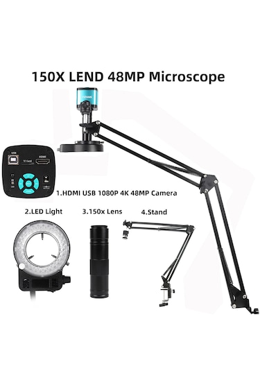 Monozone 150x Lens Endüstriyel Mikroskop Katlanabilir Tutucu