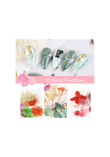 Shineyee "3d Manikür Çiçek Dekorasyon Seti - Doğal Kurutulmuş Çiçeklerle Özel Tasarımlar"