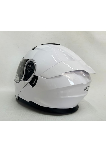 Nero Çene Açılır Kask Tk912 Paralk Beyaz İç Güneş Vizörlü
