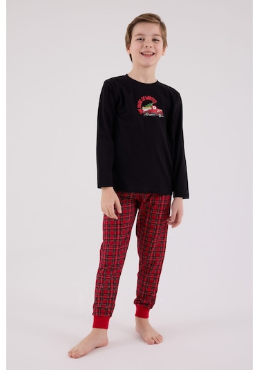 Arnetta Erkek Çocuk Siyah Pijama Takımı 5274-48535 Siyah