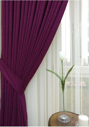 Evdepo Home Vişne Fon Perde Tek Kanat