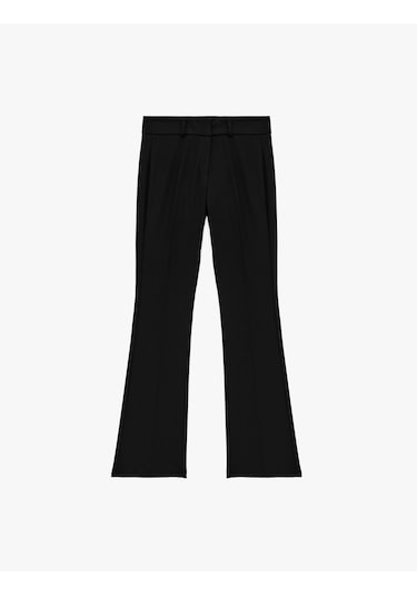 Koton Slim Fit İspanyol Paça Kumaş Pantolon Siyah 6sak40142pw Siyah