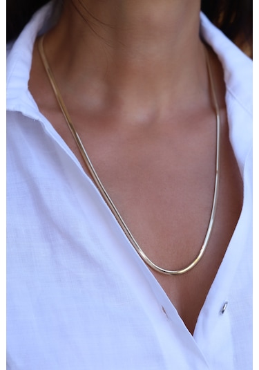 Yenigün Kuyumculuk 14 Ayar Altın İtalyan Balık Sırtı Zincir 3 Mm Kly14893