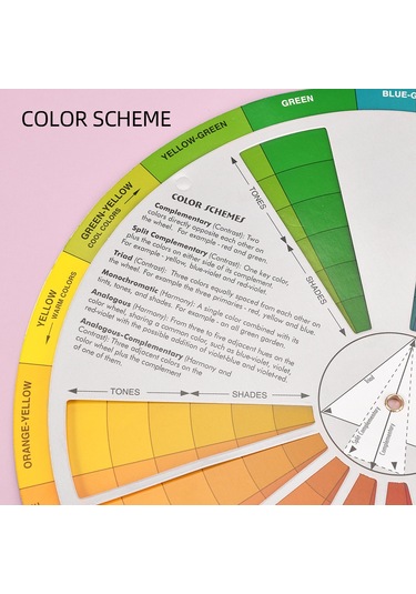 Samdoo Tatuaj Malzeme Renk Seçim Aracı: Fiziksel Renk Tekerleği, Kolay Kullanım, Renk Kombinasyonları Gösterir, Opp Paketli