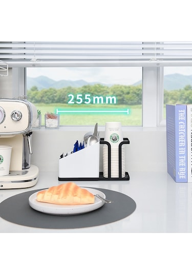 Cbtx Kahve Kağıdı Bardağı İçin Tek Kullanımlık Bardak Tutucu Karbon Çelik Raf Masaüstü Rafı Siyah