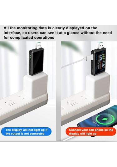 Trendooze Usb Type-c Çoklu Şarj İzleme - Akımlı, Voltajlı Kapasite Ölçümü