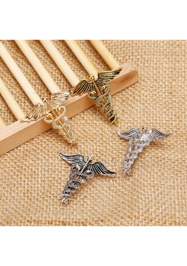 Moda Retro Melek Kanatları Erkek Rozet İğnesi Yılan Broşlar Yaka Madalyası Dekorasyonu Gümüş