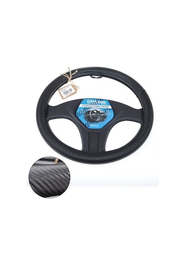 Geçmeli Karbon Direksiyon Kılıfı 38 CM 1. Model Düz Siyah GLZ894