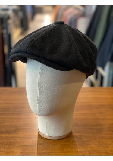 Hamze Peaky Blinders Tarz İngiliz Model Kaşe Kumaş Kasket Şapka Antrasit