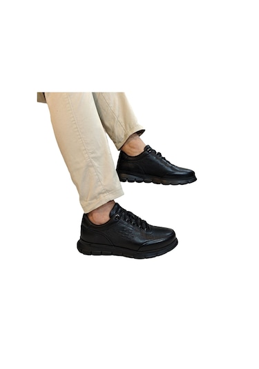 Voyager 1160 Siyah Hakiki Deri Erkek Ayakkabı Siyah