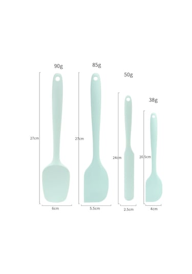 Pembe 4 Parçalı Pişirme Aracı Seti Krem Spatula Mutfak Hepsi Bir Arada Yapışmaz Tencere Salata Karıştırma Silikon Spatula