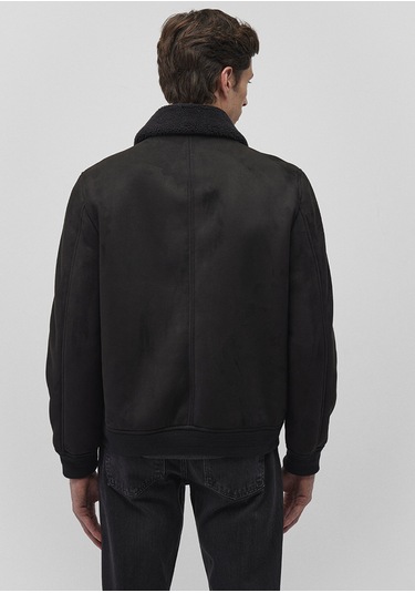 Mavi - Siyah Suni Deri Ceket 0110450-900 Siyah