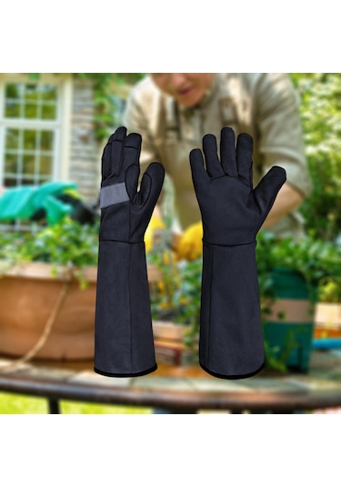 Homyl 2 Adet Bahçe Eldiveni Gül Budama İş Güvenlik Bahçesi Siyah