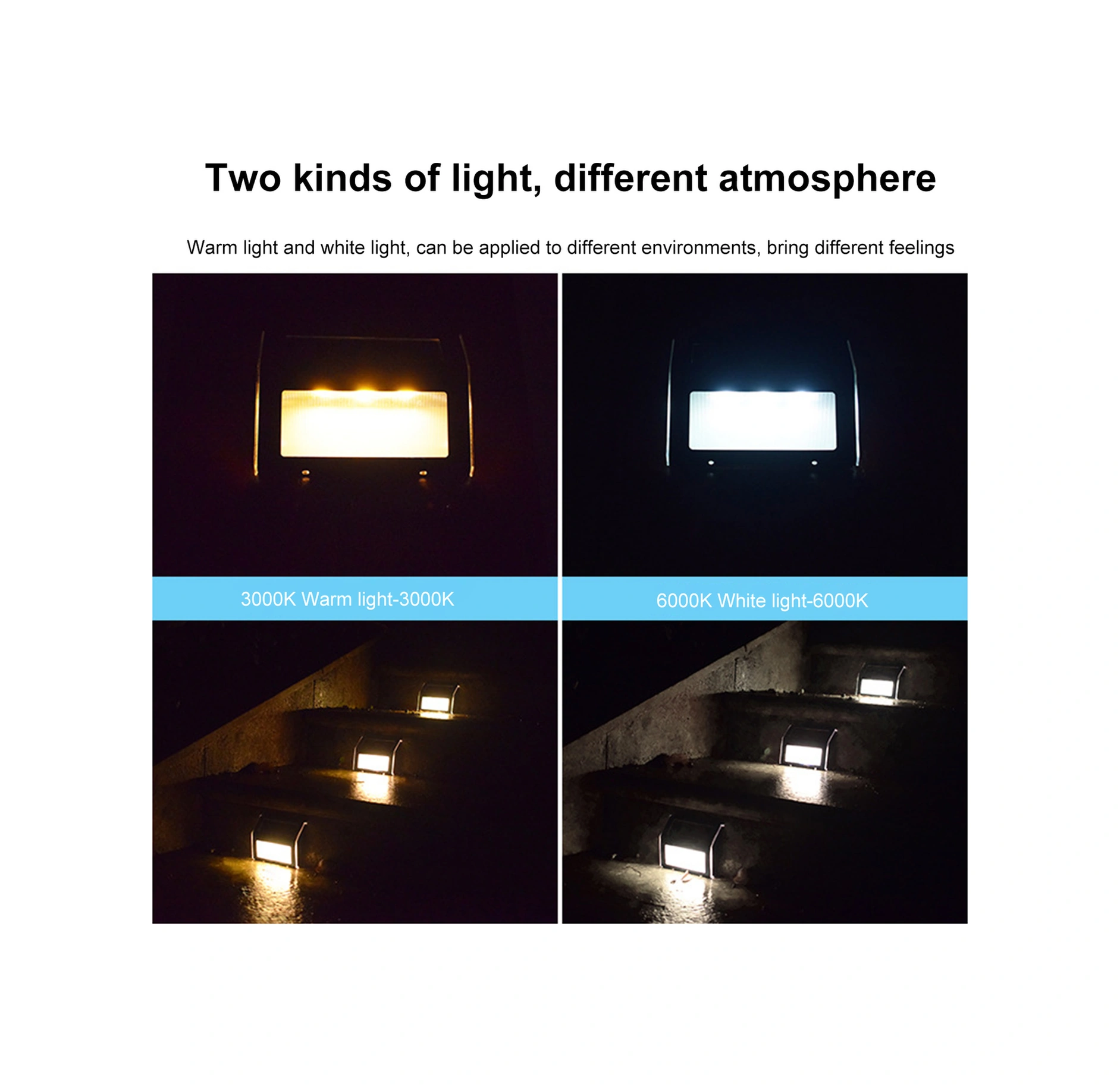 Xindoker Güneş Enerjili 3 Led Isınma Işığı Dış Mekan Merdiven Duvar Çit Aydınlatması Ip44 Paslanmaz Çelik