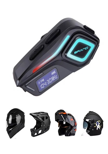 Ip68 Su Geçirmez Fm Radyolu Fenerli Hd Lcd Ekran İnterkom Bluetoo