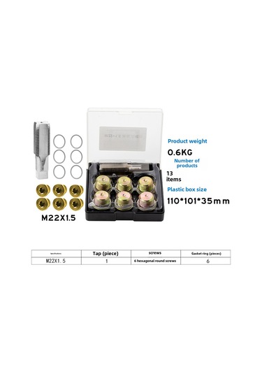 Geeroyoo M22x1.5 Araba Yağ Panosu Vida Uçuk Tamiri Aleti - Vida Ve Iğne Tamiri, Dayanıklı Malzeme, Kolay Kullanım