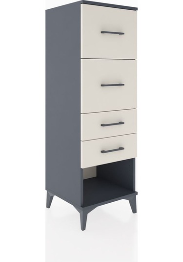 Hyperion Dolap 4 Çekmeceli 44x44x134 Antrasit-aytaşı Antrasit