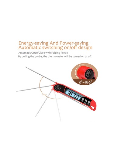Symbee Katlanabilir Dijital Et Termometresi -50 C'den 300 C'ye Hassas Ölçüm, Siyah Veya Kırmızı Renk Seçeneği