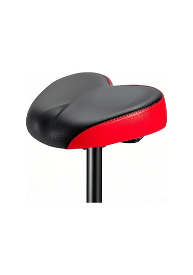 Yifomall Bisiklet Pabucu Geniş Lehsiz Tasarım Konforlu Amortisörlü Sünger + Pu Deri Siyah-kırmızı Kırmızı