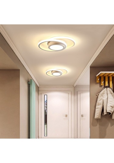 Padalink Siyah Dairesel Led Koridor Lambası - İnsan Algılama Fonksiyonlu, Parlak Beyaz Işık, Giriş, Balkon, Merdiven Kullanıma Uygun Siyah