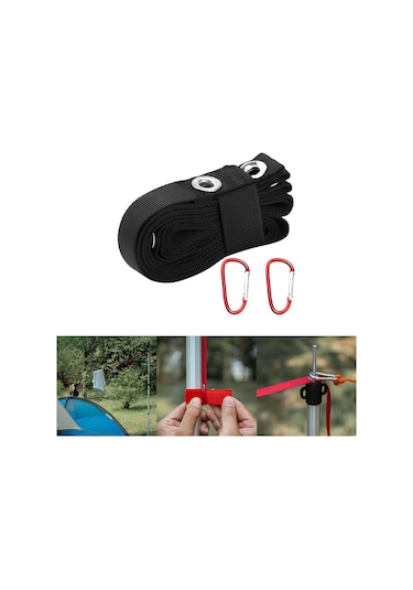 Homyl Çadır Uzatma Kemeri Taşınabilir Gölgelik İpi Siyah Siyah