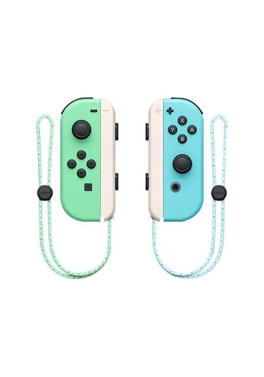 Bloomnest Joycon Oyun Kumandası Sol Sağ Kablosuz Bluetooth Uyandırma Kayışı Anahtar Kulpu Açık Kahverengi